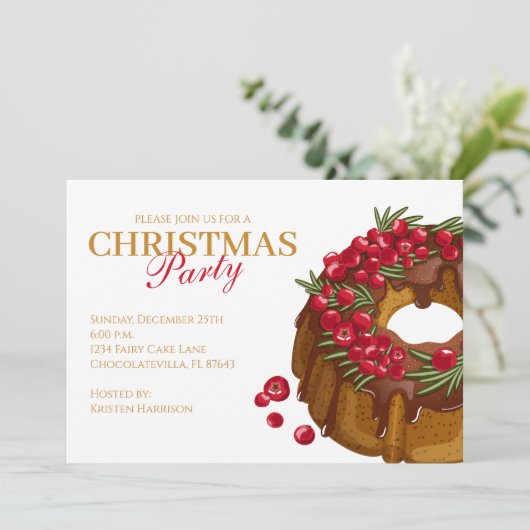 Invitation de Noël Cranberry Bundt Cake (Debout devant)