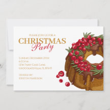 Invitation de Noël Cranberry Bundt Cake