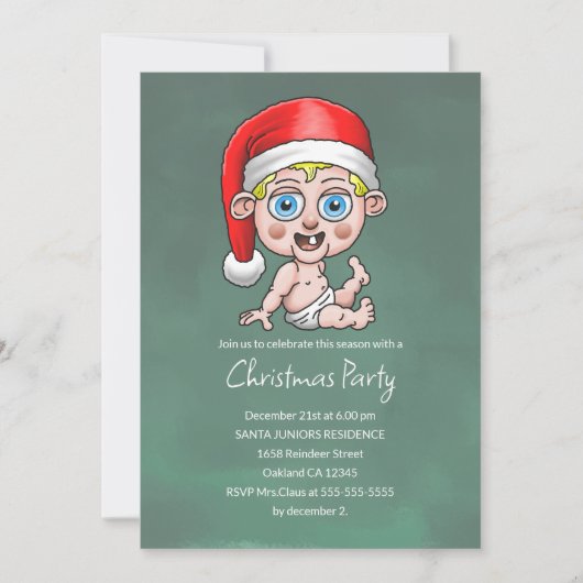 Invitation de Noël de Baby Santa Claus Junior (Devant)