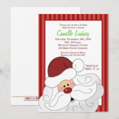 Invitation de Noël de baby shower du PÈRE NOËL (Devant / Derrière)