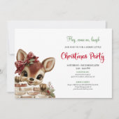 Invitation de Noël de bébé cerf mignon dessin anim (Devant)