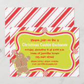 Invitation de Noël de biscuit de bonhomme en pain (Devant / Derrière)