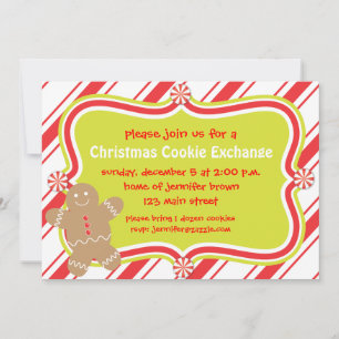 Invitation de Noël de biscuit de bonhomme en pain