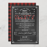 Invitation de Noël de Chalkboard & Buffalo Plaid<br><div class="desc">Un arrière - plan en damier à l'avant avec un bison rouge classique planté sur le dos,  ne peut pas avoir plus de confort que ça !  Facile à personnaliser avec vos informations de fête.</div>