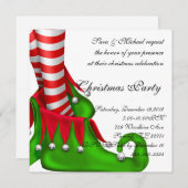 invitation de Noël de chaussure d'elfe (Devant / Derrière)