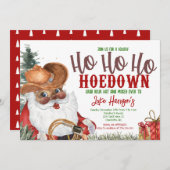 Invitation de Noël de Cowboy, accueil de pays (Devant / Derrière)