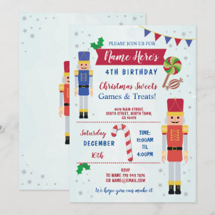 Invitation de Noël de jouet de casse-noix de fête