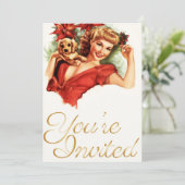 Invitation de Noël de la fille Pinup (Debout devant)