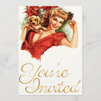 Invitation de Noël de la fille Pinup
