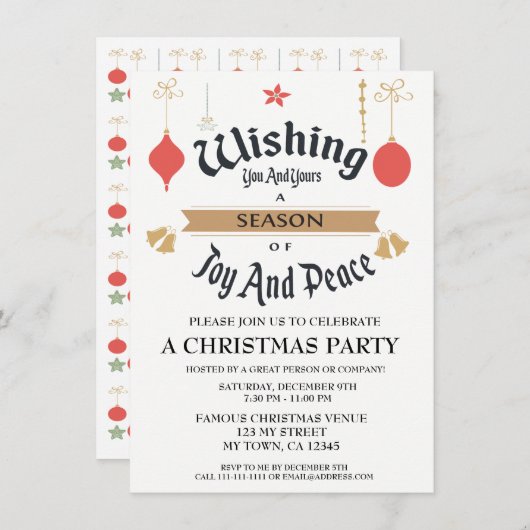 Invitation de Noël de l'entreprise modifiable (Devant / Derrière)