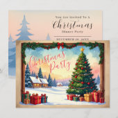 Invitation de Noël de Noël classique (Devant / Derrière)