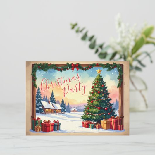 Invitation de Noël de Noël classique (Debout devant)