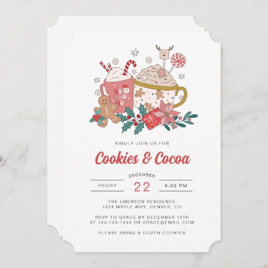 Invitation de Noël de Noël Retro (Devant / Derrière)