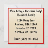 Invitation de Noël de Père Noël de danse (Dos)