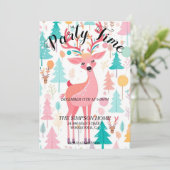 Invitation de Noël de Reindeer Whimsical (Debout devant)
