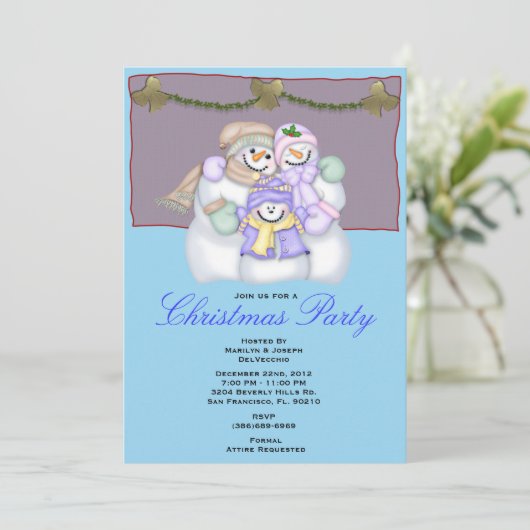 Invitation de Noël de Snowman (Debout devant)