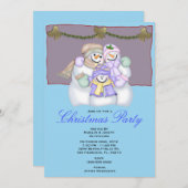 Invitation de Noël de Snowman (Devant / Derrière)