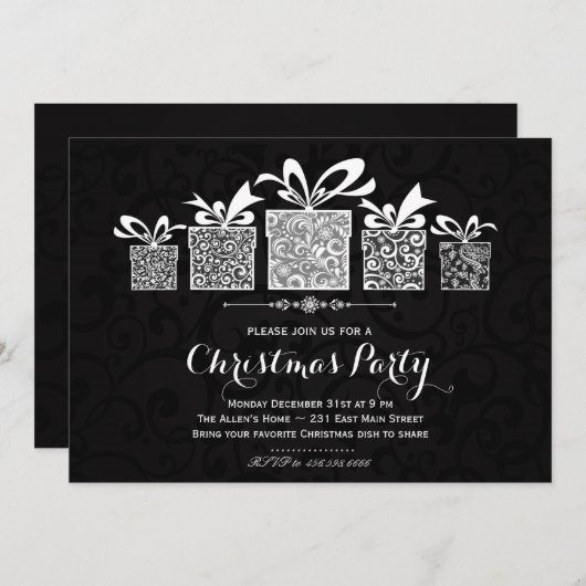 Invitation de Noël de Sparkle Gift (Devant / Derrière)