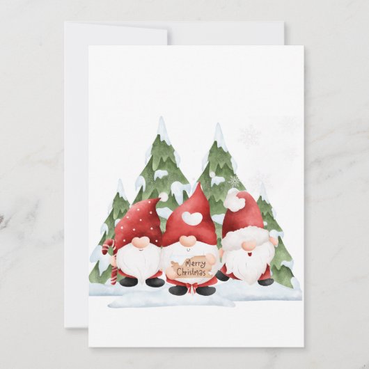 Invitation de Noël de trois Gnome (Devant)
