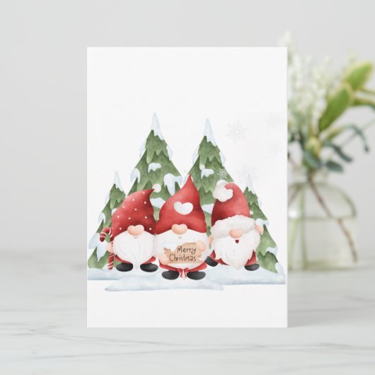 Invitation de Noël de trois Gnome (Debout devant)