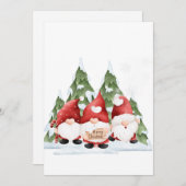 Invitation de Noël de trois Gnome (Devant / Derrière)