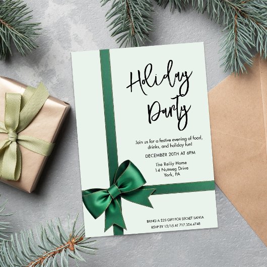 Invitation de Noël de vacances à l'arc vert