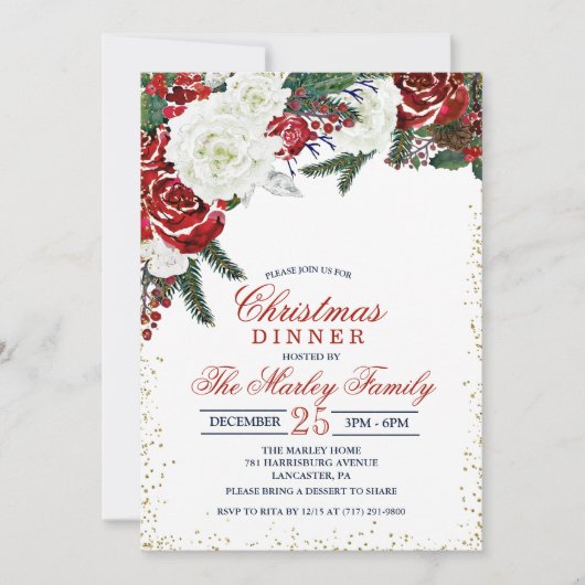 Invitation de Noël de vacances d'hiver (Devant)