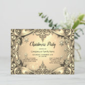 Invitation de Noël décorative or (Debout devant)