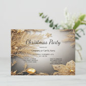 Invitation de Noël décorative or unique (Debout devant)