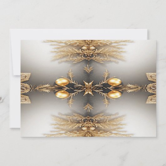 Invitation de Noël décorative or unique (Dos)