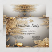 Invitation de Noël décorative or unique (Devant / Derrière)