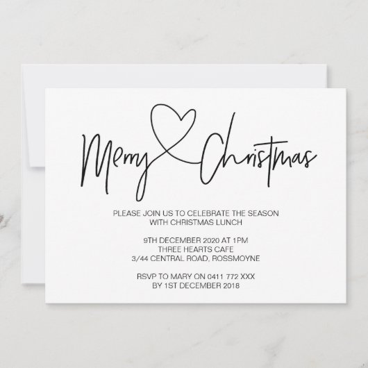 Invitation de Noël Déjeuner de Noël Invitation (Devant)