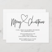 Invitation de Noël Déjeuner de Noël Invitation (Devant / Derrière)