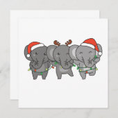 Invitation de Noël d'éléphants Animaux de Noël Mig (Devant / Derrière)