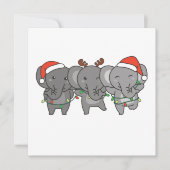 Invitation de Noël d'éléphants Animaux de Noël Mig (Devant)