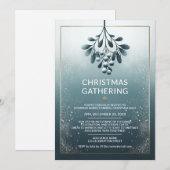 Invitation de Noël d'entreprise bleue avec accents (Devant / Derrière)