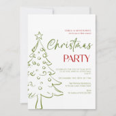 Invitation de Noël dessinée à la main de manière f (Devant)