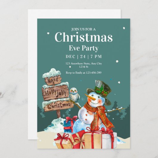 Invitation de Noël, Dîner de Noël (Devant / Derrière)