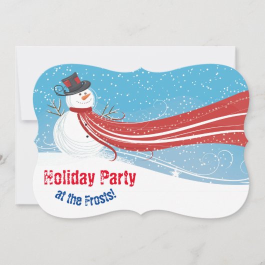 Invitation de Noël du bonhomme de neige de 5 po x  (Devant)