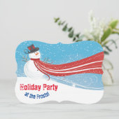 Invitation de Noël du bonhomme de neige de 5 po x  (Debout devant)