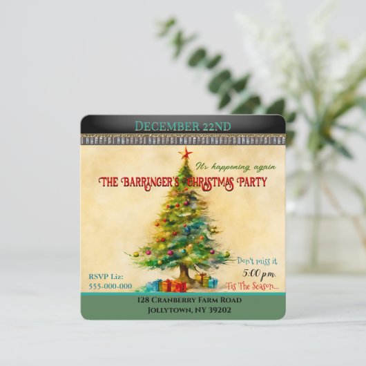 Invitation de Noël du Cool de l'arbre de mode (Debout devant)