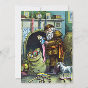 Invitation de Noël du Jouet du Père Noël vintage