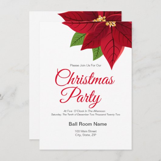 Invitation de Noël du mariage (Devant / Derrière)