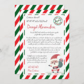 Invitation de Noël du Père Noël Rouge et Vert (Devant / Derrière)