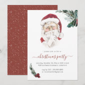 Invitation de Noël du Père Noël vintage (Devant / Derrière)