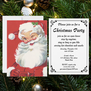 Invitation de Noël du Père Noël vintage