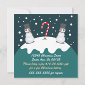 Invitation de Noël du pôle Nord (Dos)