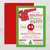 Invitation de Noël du pyjama de vacances (Devant / Derrière)