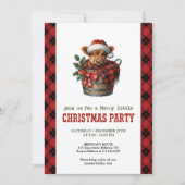 Invitation de Noël éditable avec vache des Highlan (Devant)