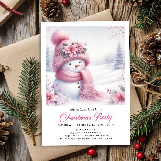 Invitation de Noël éditable Charmant Bonhomme de N